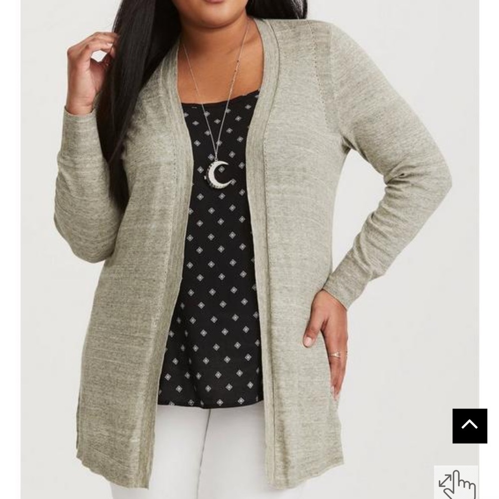 Torrid Cardigan Open Front Longline Sweater